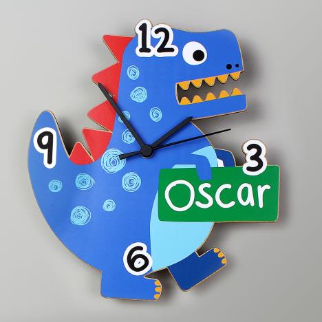 Personalised Dinosaur Shaped Wooden Clock Extra Image 3